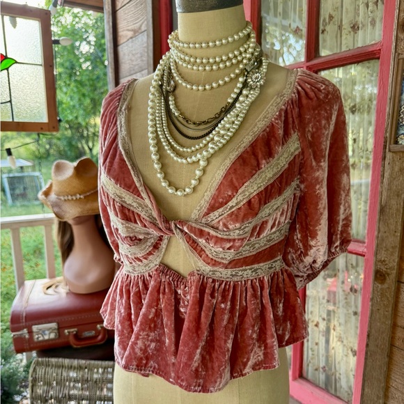 Free People Tops - Free People Yours Truly Velvet Top